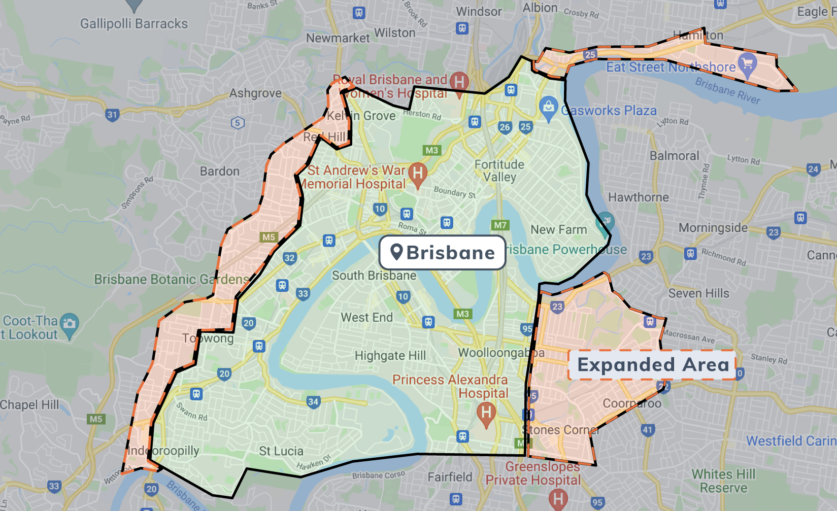 brisbane city cycle map